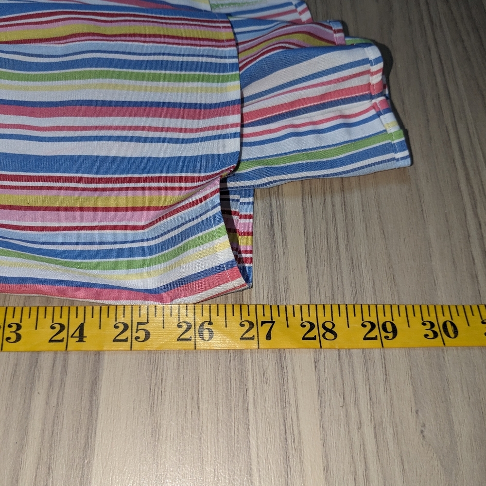 Talbots Womens 14W Multicolor Striped Button Down Shirt Top Blouse Sleeveless - Picture 11 of 11